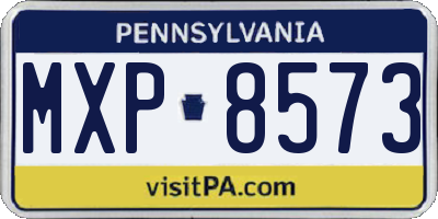 PA license plate MXP8573