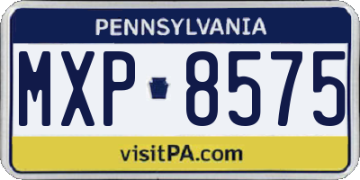PA license plate MXP8575