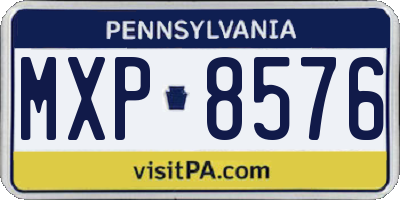 PA license plate MXP8576