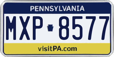 PA license plate MXP8577