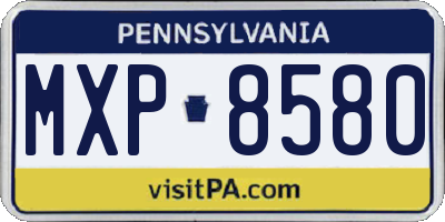 PA license plate MXP8580