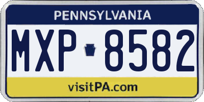 PA license plate MXP8582
