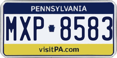 PA license plate MXP8583