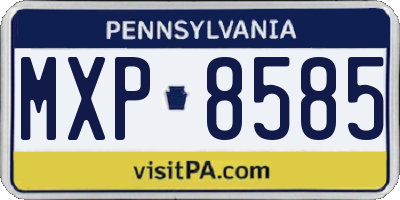 PA license plate MXP8585