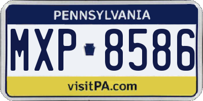 PA license plate MXP8586