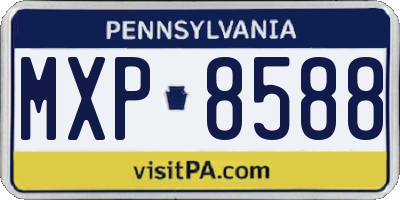 PA license plate MXP8588