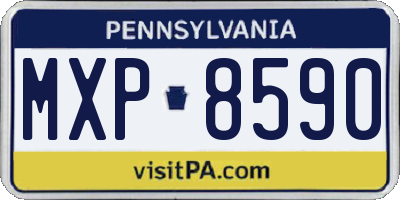 PA license plate MXP8590