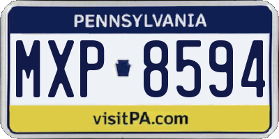 PA license plate MXP8594