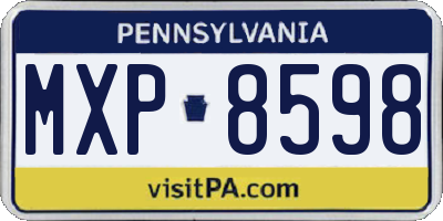 PA license plate MXP8598
