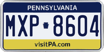 PA license plate MXP8604