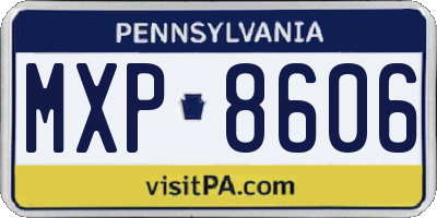 PA license plate MXP8606