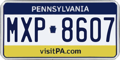 PA license plate MXP8607