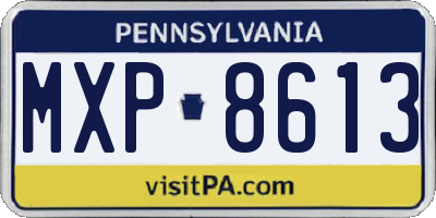 PA license plate MXP8613
