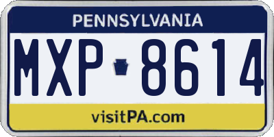 PA license plate MXP8614