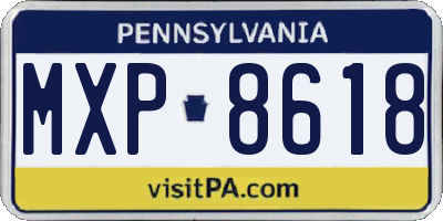 PA license plate MXP8618