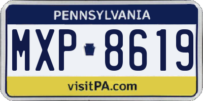 PA license plate MXP8619
