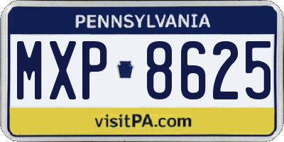 PA license plate MXP8625