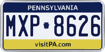 PA license plate MXP8626