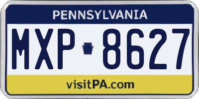 PA license plate MXP8627