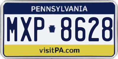 PA license plate MXP8628