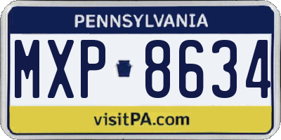 PA license plate MXP8634