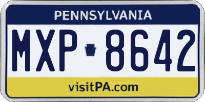 PA license plate MXP8642