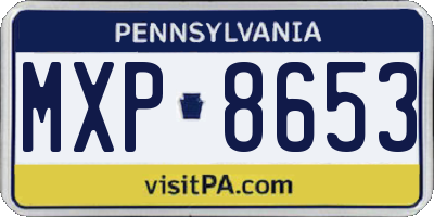 PA license plate MXP8653