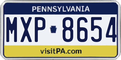 PA license plate MXP8654