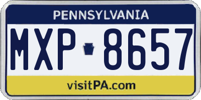 PA license plate MXP8657