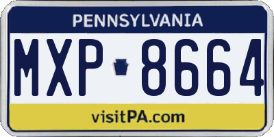 PA license plate MXP8664