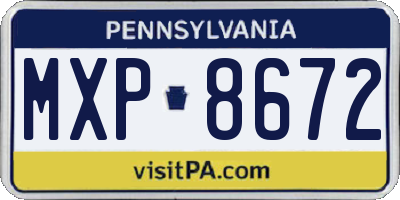 PA license plate MXP8672