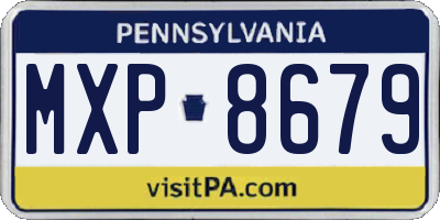 PA license plate MXP8679