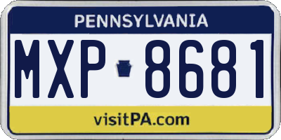 PA license plate MXP8681