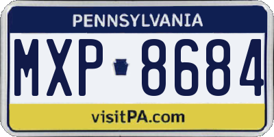 PA license plate MXP8684