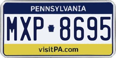 PA license plate MXP8695