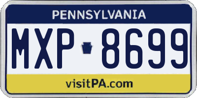 PA license plate MXP8699