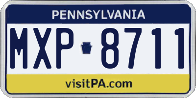 PA license plate MXP8711