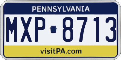PA license plate MXP8713