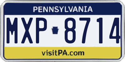 PA license plate MXP8714