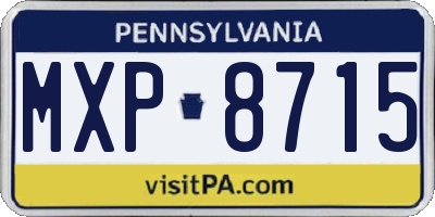 PA license plate MXP8715