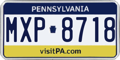 PA license plate MXP8718
