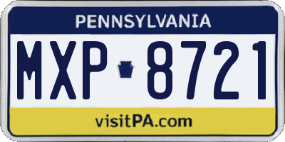 PA license plate MXP8721