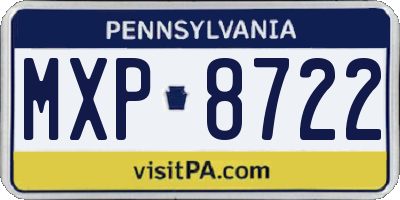 PA license plate MXP8722