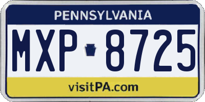 PA license plate MXP8725