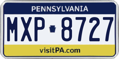 PA license plate MXP8727