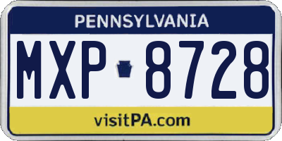 PA license plate MXP8728
