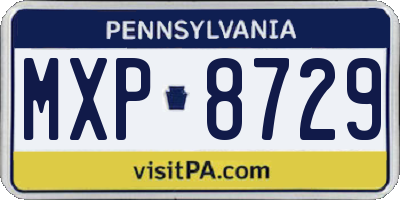 PA license plate MXP8729