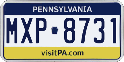 PA license plate MXP8731