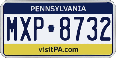 PA license plate MXP8732