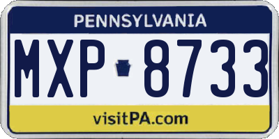 PA license plate MXP8733
